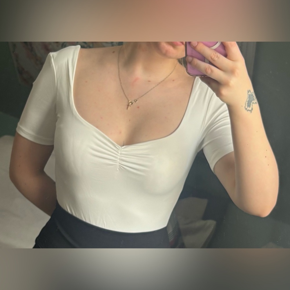 Ardene White Bodysuit Top with Sleek Design